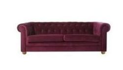 Heart of House Chesterfield Large Fabric Sofa - Plum